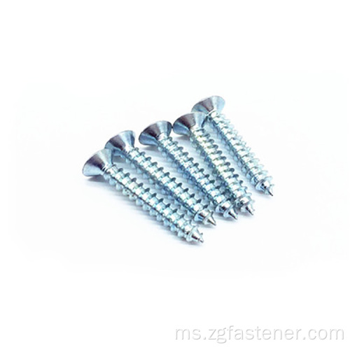 DIN7982 gred8.8 Blue White Zinc Cross Recessed Countersunk Head Tapping Screws